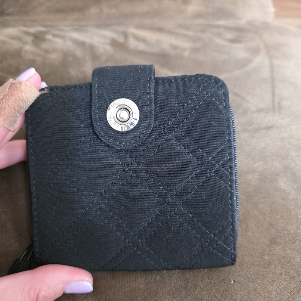 Vera Bradley Black Quilted Zip Wallet